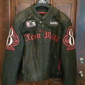 Icon Mens Leather Motorcycle Jacket
